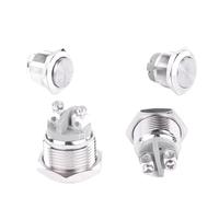 1NO 16 19 22mm Screw feet termina Momentary metal push button switch 1NOl for auto push button flat spherical high color no led NWPNLXEA(22mm Flat)
