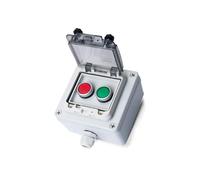 1NO1NC 380V Bouton Arrêt Urgence Interrupteur Champignon Rouge, avec | Boîtier Marche Arrêt Momentané, Station Étanche IP65, Bouton Antidéflagrant pour Contacteurs(Red/green instantaneous switch)