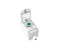 1NO1NC 380V Bouton Arrêt Urgence Interrupteur Champignon Rouge, avec | Boîtier Marche Arrêt Momentané, Station Étanche IP65, Bouton Antidéflagrant pour Contacteurs(Green instantaneous switch box)