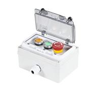 1NO1NC 380V Bouton Arrêt Urgence Interrupteur Champignon Rouge | Boîtier Marche Arrêt Momentané, Station Étanche IP65, Bouton Antidéflagrant pour Contacteurs(Yellow/green/emergency stop)