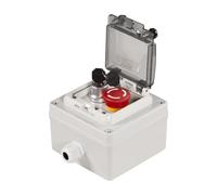 1NO1NC 380V Bouton Arrêt Urgence Interrupteur Champignon Rouge | Boîtier Marche Arrêt Momentané, Station Étanche IP65, Bouton Antidéflagrant pour Contacteurs(Lock/emergency stop button)