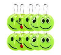 1OPcs Pendentifs Porte-clés Visage Souriant Réfléchissants, Endentif Réfléchissant de ÉtoileRéflecteur de Sécurité Enfants,Sécurité Pendentif Réfléchissant pour Cartable Veste Sac à Dos Vélo