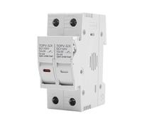 1P 2P DC Fuse Holder 10 * 38mm High Voltage Solar PV 1100V TOPV-30 Base Photovoltaic System Protection Protector BIANMTSW(10A,2P With LED)