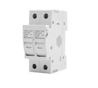 1P 2P DC Fuse Holder 10 * 38mm High Voltage Solar PV 1100V TOPV-30 Base Photovoltaic System Protection Protector MQXFCZUX(25A,2P Without LED)