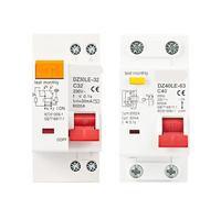 1P+N RCBO 230 V AC, DZ30LE/DZ40LE/EPNL/DPNL 6-63A Type C 6kA, disjoncteur à courant résiduel sur rail DIN pour surcharge/court-circuit du tableau de distribution(20A)