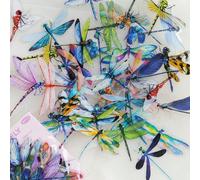 1pack/40pcs Autocollants Décoratifs Pour Journaux Et Scrapbooking De Collection D'insectes Anciens Sur Le Thème De La Nature (papillon, Libellule) Taille UniquePET