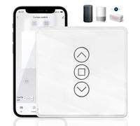 1Pack Interrupteur Volet Intelligent WiFi, Interrupteur de volet roulant 86x86mm avec Contrôle LED, Compatible Alexa Google Home, Programmation Intelligente, Vocale et Contrôle à Distance, Blanc