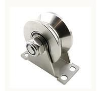 1Pack U-Type Stainless Steel Pulley Block Mute Bearings Groove Sliding Roller Track Wheel