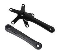 1Pair 170MM Bike Crankset, Aluminium Alloy Bike Crank Arm Set, Single Speed Crankset, Left and Right Crank Arms Repair Parts (Black)