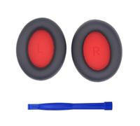 1Pair Replacement Skin Ear Pads Earcups for SonoFlow Headsets Earpads Earmuff Cushion Noise Isolation Cups Protein(Black Red)
