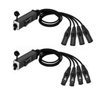 1Pair STP RJ45 Cat5/6 to 4 Channel XLR 3Pin Multi Network Extender for Live Stage Audio Lighting Audio Recording Studio