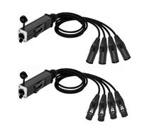 1Pair STP RJ45 Cat5/6 to 4 Channel XLR 3Pin Multi Network Extender for Live Stage Audio Lighting Audio Recording Studio