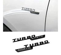 1Pair Turbo 4MATIC Emblem Logo Side Fender Autocollant Pour Mercedes Benz AMG W176 W169 A180 A200 A250 A209 A45 A160 W221 CLK GLE,Noir