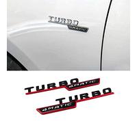 1Pair Turbo 4MATIC Emblem Logo Side Fender Autocollant Pour Mercedes Benz AMG W176 W169 A180 A200 A250 A209 A45 A160 W221 CLK GLE,Red and black