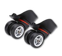 1Paire de Roues de Rechange de Bagages, Valise Roues de Remplacement en Plastique PVC Noir pour Chariot Valise Malle Boîte Trolley - W042 Taille S(Gauche Et Droite)