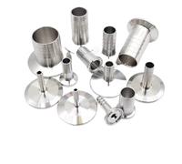 1Pc 0.5" 1" 1.5" 2" Tri Clamp à 8 10 12 14 16 19 25 32 38 45 51mm Raccord sanitaire en acier inoxydable SUS 304 Homebrew(K64mm(2 Inch TC),6mm Hose Barb)
