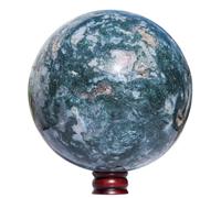 1pc 1.1-1.3kg Moss Agate Sphere Crystal Home And Office Decoration Gemstone Stone