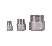 1pc 1-1/2" BSPT Female to 1-1/2" BSPT Male Round Reducer 304 Stainless Steel Plumbing Pipe Fitting Connector