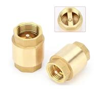 1pc 1/2" 3/4" 1-1/2" Female Thread NPT Brass Thread In-Line Spring Check Valve One-Way Backflow Valve Water Control Float Valve(1/2")