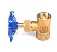 1PC 1/2" BSP Female Thread Equal Straight Brass Needle Valve Blue Handle