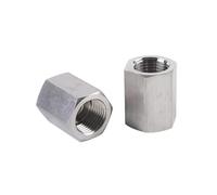 1PC 1/4"-1/2" BSPP Female-Female Thread Stainless Steel Socket High Pressure Pipe Fitting