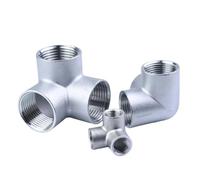 1PC 1/4" BSPT Female 3 Ways Corner Cross 304 Stainless Steel Pipe Fitting Connector Water Gas YZWRWRMKTB