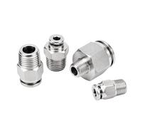 1PC 1/4" BSPT Male Thread 304 Stainless Steel Pneumatic Push to Tube Fitting 16mm