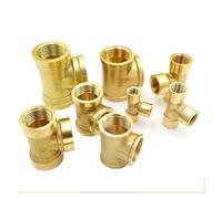 1pc 1/8" 1/4" 3/8" 1/2" 3/4" 1" 2" BSPP Female Brass Equal Tee 3 Ways Pipe Tube Connector Fitting Water(05) Plumbing Fittings