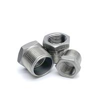 1pc 1/8'' - 2'' Female Thread 304 Stainless Steel Reducing Bushing DN6 - DN50 Water Pipe Fitting SS304 Sleeve Joint Connector RNUMLIGH(DN25-DN15)