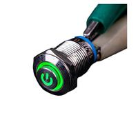 1pc 12mm Metal Push Button Switch High Head Ring/Power 3-220V Self-reset Momentary/locking Car Auto Eng NWPNLXEA(12MM Power LED,100-240V(220V))