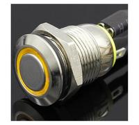1PC 12MM with LED 3V 5V 12V 24V 220V Metal Button Switch Momentary push button auto reset illuminated NWPNLXEA(Gelb,24V)