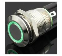1PC 12MM with LED 3V 5V 12V 24V 220V Metal Button Switch Momentary push button auto reset illuminated NWPNLXEA(Green,5V)