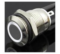 1PC 12MM with LED 3V 5V 12V 24V 220V Metal Button Switch Momentary push button auto reset illuminated NWPNLXEA(Weiß,24V)