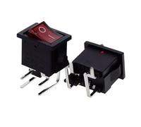 1pc 15 * 21MM 6A 250V 4P on/off KCD1-104 Boat type switch 90 degrees bend foot 4 foot 2 gear