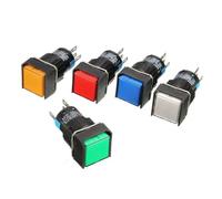 1PC 16mm Push Button momentary Self-Lock Latching Switch Square LED LightDC6V DC12V DC24V AC220V NWPNLXEA(Blue,MOMENTARY_DC6V)