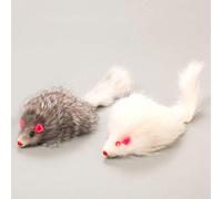 1pc 18cm Chat Jouets pour Animaux Vrai Chat À Poil Long Souris Souris Plumes De Queue De Lapin pour Chien Et Chat Jouet Couleur Aléatoire