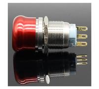 1pc 19mm Waterproof Stainless Steel Waterproof Metal Latching Emergency STOP Push Button Switch Button Switch NWPNLXEA