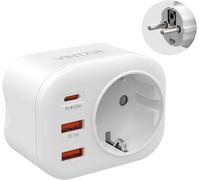 1PC 20W Prise USB Multiple,Multiprise Murale Charge Rapide 4 en 1 PD et QC 3.0,avec 2 ports USB et 1 port USB-C pour Allemagne,France,Espagne,Certification CE Type E/F