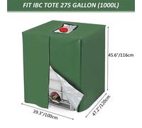 1pc 210D fermeture éclair extérieure IBC fourre-tout 275 gallons 1000L réservoir d'eau extérieur Polyester couvertures tout usage - Type Green-120x100x116cm