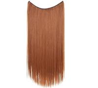 1pc 22 Inches Clip On Wire Fish Line Hair Extensions Secret Invisible One Piece For Ombre Synthetic Hairpiece(Natural Color)