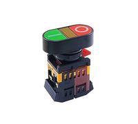 1pc 22mm 24V 36V 48V 110V 220V 380V ON/OFF START STOP 1 NO NC APBB-22N Interrupteur à bouton-poussoir momentané avec lampe LED jaune(AC380V)