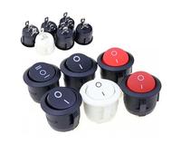 1pc 22mm Red Black White ON/OFF Round Rocker Toggle Switch 6A/250VAC 10A 125VAC Power switch cap with Push Button Switch NWPNLXEA(Cap)