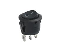 1pc 22mm Red Black White ON/OFF Round Rocker Toggle Switch 6A/250VAC 10A 125VAC Power switch cap with Push Button Switch NWPNLXEA(On-off 3pin black)
