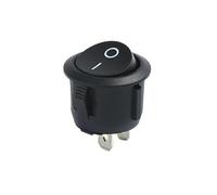 1pc 22mm Red Black White ON/OFF Round Rocker Toggle Switch 6A/250VAC 10A 125VAC Power switch cap with Push Button Switch NWPNLXEA(On-off black 2pin)