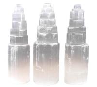 1pc 25cm White Selenite Gypsum Crystal Tower Skyscraper Castle Clear Moroccan Gemstone Stone