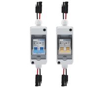 1pc 2P 1000V 25A Solar photovoltaic PV Combiner Box with Circuit Breaker HT 2ways 1 Input 1 Out DC with Matching Wires