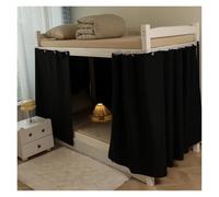 1pc/2pcs Set Solid Color Bed Curtains Bedroom Upper and Lower Bunk Fence Blackout Cloth(Black,W200 X L150cm (2pcs))
