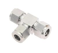 1pc 3/4/6/8/10/12mm 1/8 "1/4" 3/8 "1/2" tuyau OD té 3 voies Double virole raccords de Tube T-Type 304 SS connecteur de tuyau en acier inoxydable(6mm)
