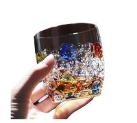 1pc 300ml Colorful Bubble Pattern Embossed Glass Cup Perfect for Whisky Water and Summer Winter Drinks Drinking Glasses Gift