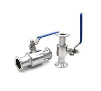 1PC 304 Stainless Steel Through Fast Ball Valve 12.7mm Three Clip Collar 25.4mm Homemade Diary Product PAJPXPCD